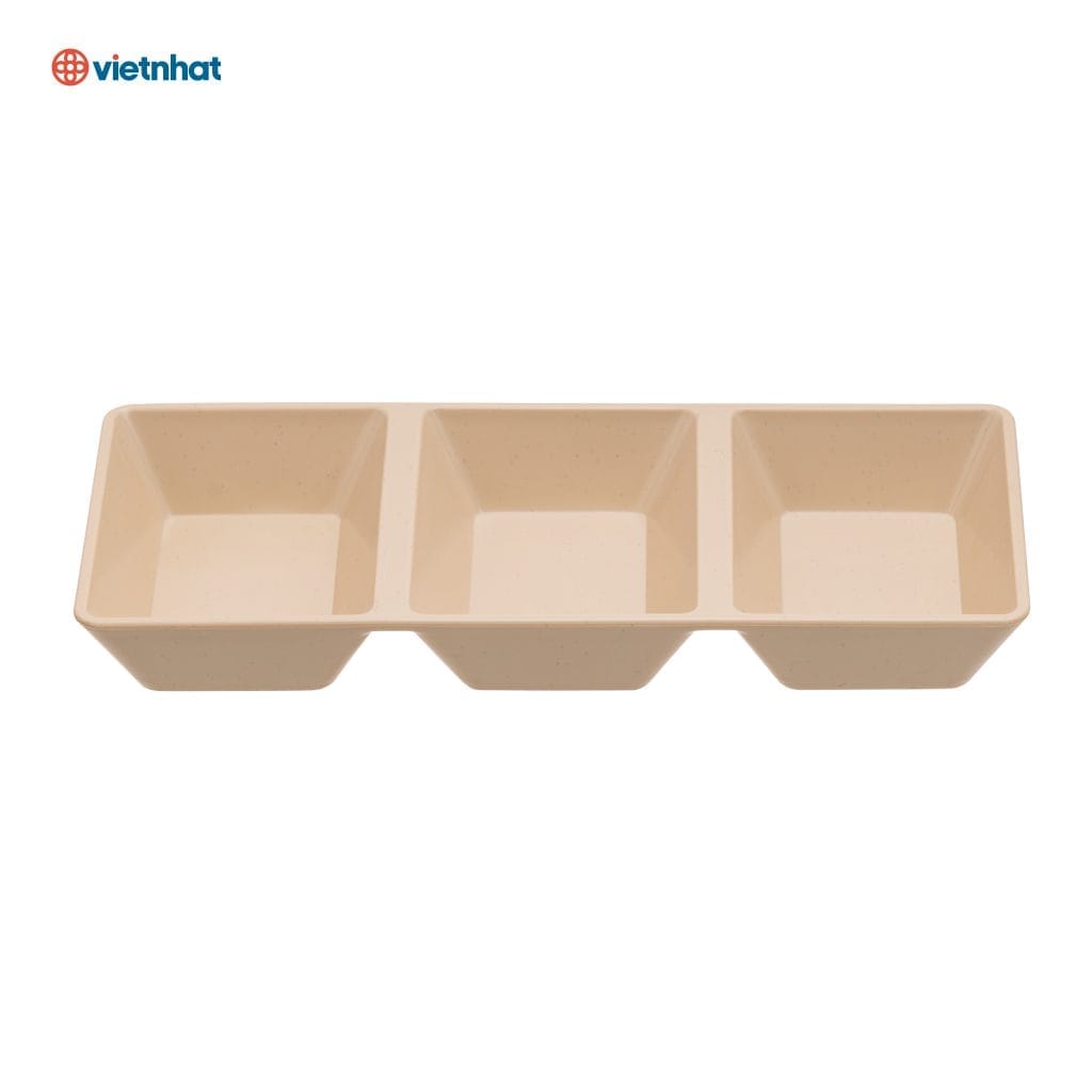 Đĩa chấm nhựa phíp vuông 3 ngăn Việt Nhật 1221 ✅ Giá Xưởng 1 Đĩa chấm nhựa phíp vuông 3 ngăn Việt Nhật 1221 - anh chinh dien