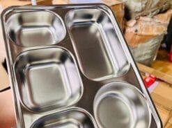 Khay cơm 5 ngăn inox 201 giá rẻ