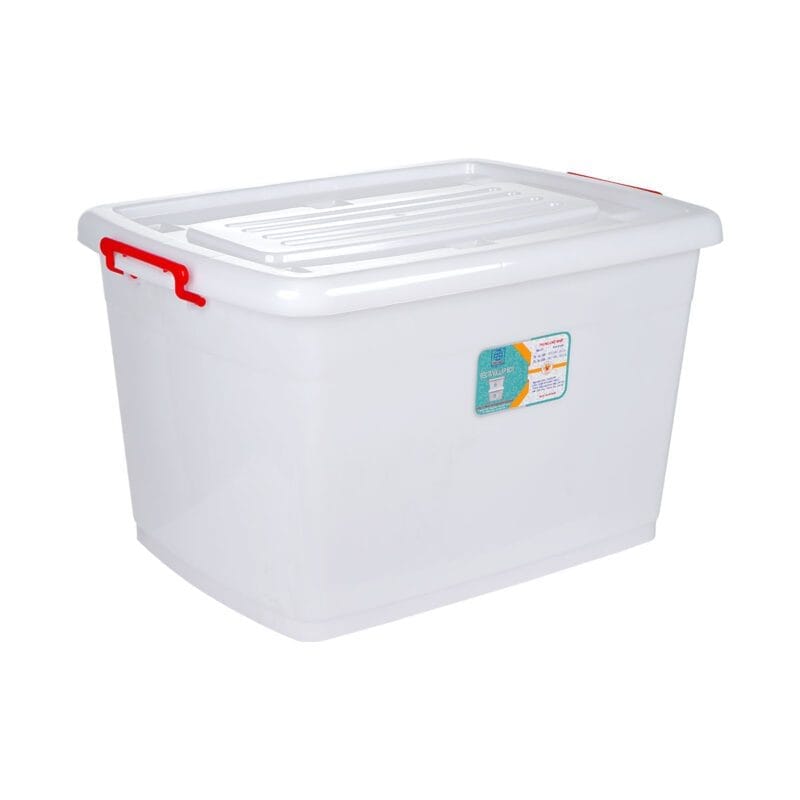 Thùng nhựa chữ nhật 85L có nắp Việt Nhật 5337 66 × 46 × Cao 39 cm Nhựa Việt Nhật chính hãng