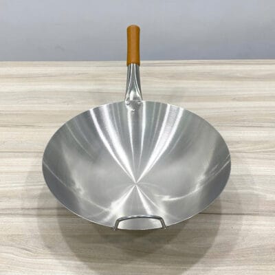 Chảo Inox 1 Tay Cầm Cán Gỗ 45cm