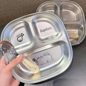 Khay Cơm Trẻ Em Inox Kèm Thìa — ảnh thu nhỏ 1