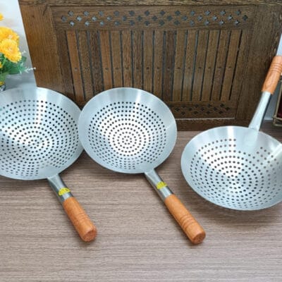 Vợt Xương Inox Cán Gỗ 30cm