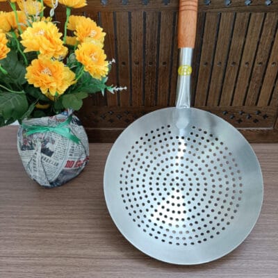 Vợt Xương Inox Cán Gỗ 24cm