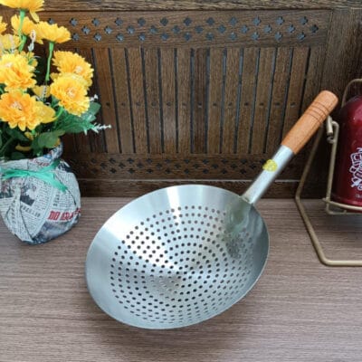 Vợt Xương Inox Cán Gỗ 28cm