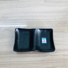 Dĩa Chấm 2 Ngăn C110N màu đen nhám Fataco melamine 13.5 x 8.4 x 2.5cm