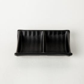 Dĩa Chấm 2 Ngăn C122N màu đen nhám Fataco melamine 12.7 x 7.8 x 2.7 cm