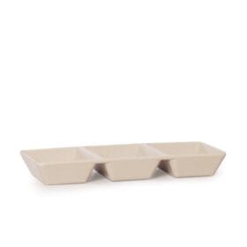 Chén Chấm 3 Ngăn C106 Fataco melamine màu kem Ø 16.8 cm