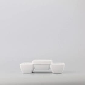 Dĩa Chữ Nhật Cạn Gân Superware melamine trắng sứ 24.8 x 11.4 x 2.8 cm