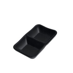 Dĩa Chấm 2 Ngăn C108 màu đen nhám Fataco melamine 12.7 x 8.2 x 2.6 cm