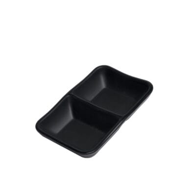 Dĩa Chấm 2 Ngăn C108 Màu Đen Nhám Fataco Melamine