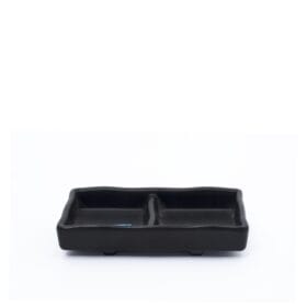 Dĩa Chấm 2 Ngăn C109N màu đen nhám Fataco melamine 12.9 x 8.0 x 2.5 cm
