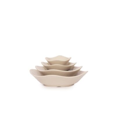 Chén Chấm Vuông Sâu Màu Kem Fataco Melamine 4 Cỡ