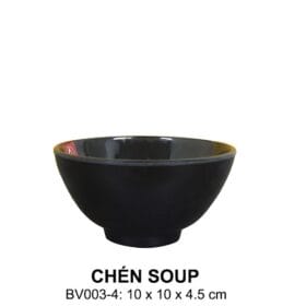 Chén Súp BV003-4 Superware melamine đen bóng 10 x 10 x 4.5 cm