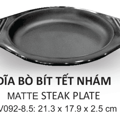 Dĩa Bò Bít Tết Đen Nhám Superware Melamine 2 Cỡ