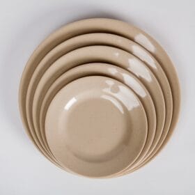 Dĩa Cạn Tròn Fataco melamine màu kem 15.3 x 1.8 cm