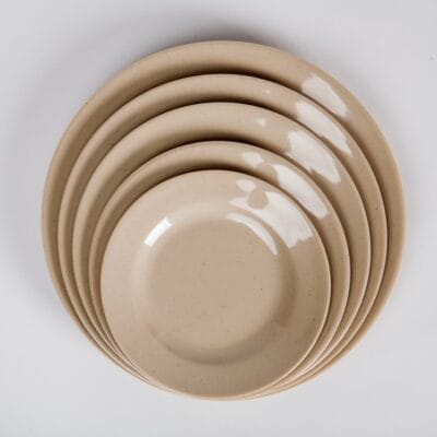 Dĩa Cạn Tròn Màu Kem Fataco Melamine