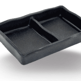 Dĩa Tương 2 Ngăn DV104-5.3 Superware melamine đen nhám 13 x 8.2 x 3 cm