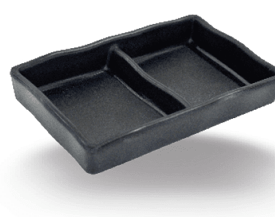 Dĩa Tương 2 Ngăn DV104-5.3 Đen Nhám Superware Melamine