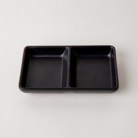 Dĩa Chấm 2 Ngăn Nhỏ C115N màu đen nhám Fataco melamine 10.2 x 6.3 x 1.7 cm