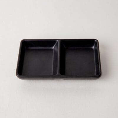 Dĩa Chấm 2 Ngăn Nhỏ C115N Màu Đen Nhám Fataco Melamine