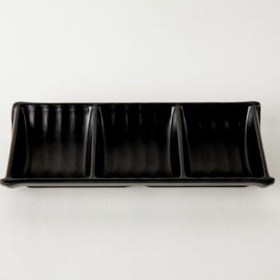 Dĩa Chấm 3 Ngăn C123N Màu Đen Nhám Fataco Melamine