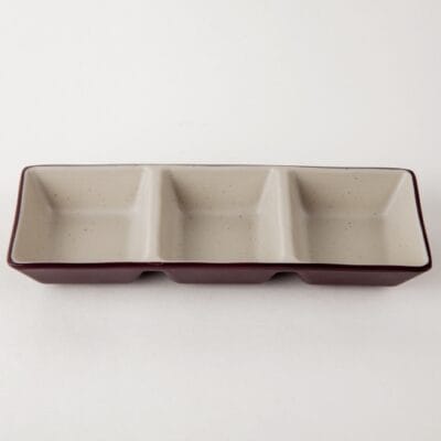 Dĩa Chấm 3 Ngăn C120N Nhám Hai Lớp Fataco Melamine