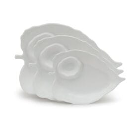 Dĩa Chiếc Lá DTC96 Fataco melamine trắng 24.5 x 17.0 x 1.4 cm
