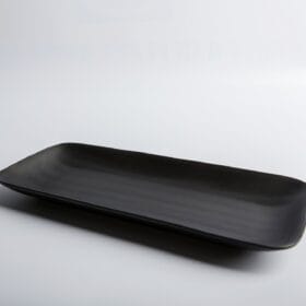 Dĩa Chữ Nhật Dài màu đen nhám Fataco melamine 27.0 x 11.4 x 2.3 cm