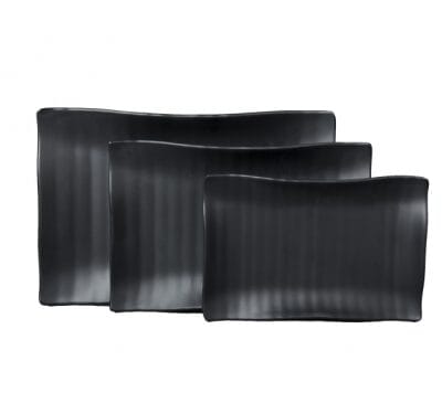 Dĩa Chữ Nhật Có Vân Đen Nhám Superware Melamine 2 Cỡ