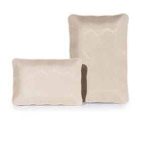 Dĩa Chữ Nhật Sâu Fataco melamine màu kem 17.5 x 11.0 x 2.0 cm