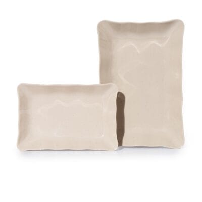 Dĩa Chữ Nhật Sâu Màu Kem Fataco Melamine
