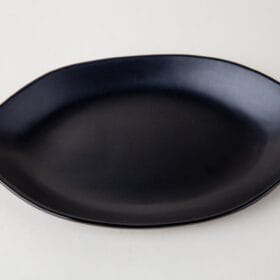 Dĩa Lá màu đen nhám Fataco melamine 25.0 x 15.0 x 3.2 cm