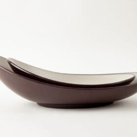 Dĩa Oval Cách Điệu Fataco melamine nhám hai lớp 23.7 x 15.2 x 7.7 cm