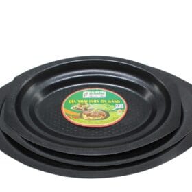 Dĩa Inox Oval Phủ Men Chống Dính inox 20 x 32 x 4cm
