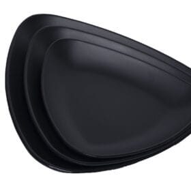 Dĩa Tam Giác màu đen nhám Fataco melamine 18.5 x 18.5 x 2.7 cm
