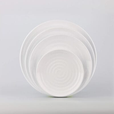 Dĩa Tròn Có Vân Superware Melamine Trắng Sứ 5 Cỡ