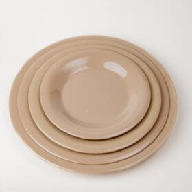 Dĩa Tròn Dày Fataco melamine màu kem 14.0 x 1.7 cm