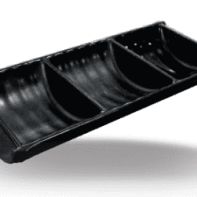 Dĩa Tương 3 Ngăn DV036-7.5 Superware melamine đen nhám 19 x 8 x 4 cm