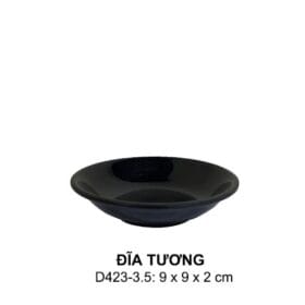 Chén Chấm D423-3.5 Superware melamine đen bóng 9 x 9 x 2 cm