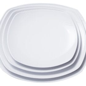 Dĩa Vuông Ảo DV05 Fataco melamine trắng 17.8 x 17.8 x 1.6 cm