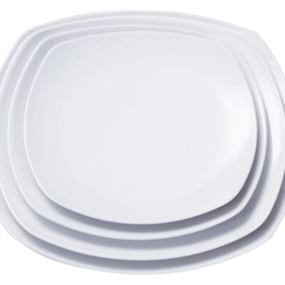 Dĩa Vuông Ảo DV05 Fataco Melamine Trắng 5 Cỡ