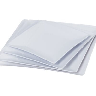 Dĩa Vuông Cạn Ảo DV26 Fataco Melamine Trắng 4 Cỡ
