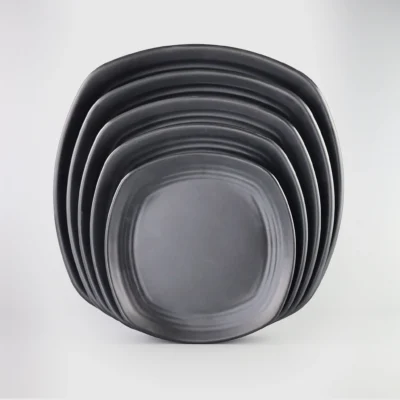 Dĩa Vuông Cạnh Tròn PV235 Đen Nhám Superware Melamine