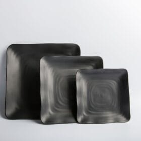 Dĩa Vuông Sâu màu đen nhám Fataco melamine 15.7 x 15.7 x 2.6 cm