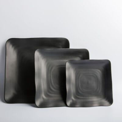 Dĩa Vuông Sâu Màu Đen Nhám Fataco Melamine