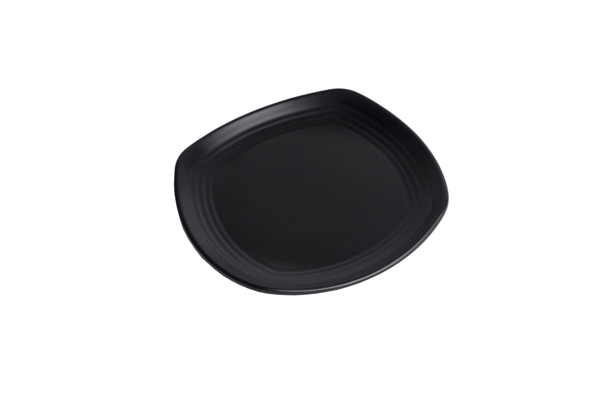 Dĩa vuông có vân đen nhám Fataco Melamine - Giá sỉ tận kho
