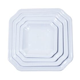 Dĩa Vuông Góc Bầu DV16 Fataco melamine trắng 12.4 x 12.4 x 1.6 cm