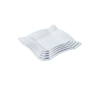 Dĩa Vuông Góc DV105 Fataco Melamine Trắng 5 Cỡ