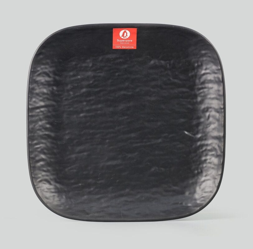 Dĩa Vuông Vân Đá PV455 Đen Nhám Superware Melamine