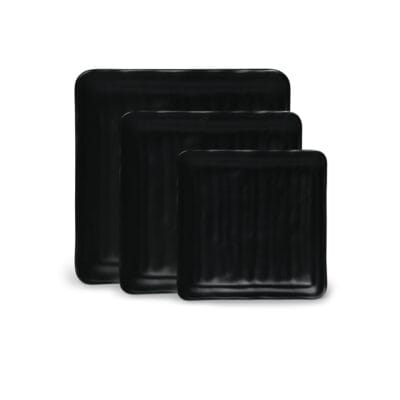 Dĩa Vuông Vân Sọc Màu Đen Nhám Fataco Melamine